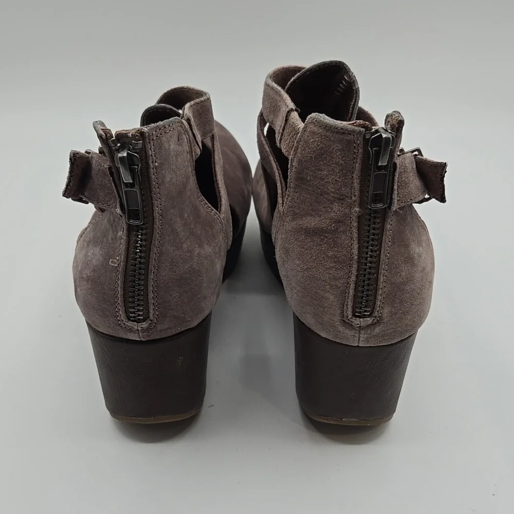 Yellowbox | Balera Taupe Suede Wedge Heel Ankle Booties Size 9